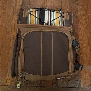 Brown and Tan Backpack Cooler